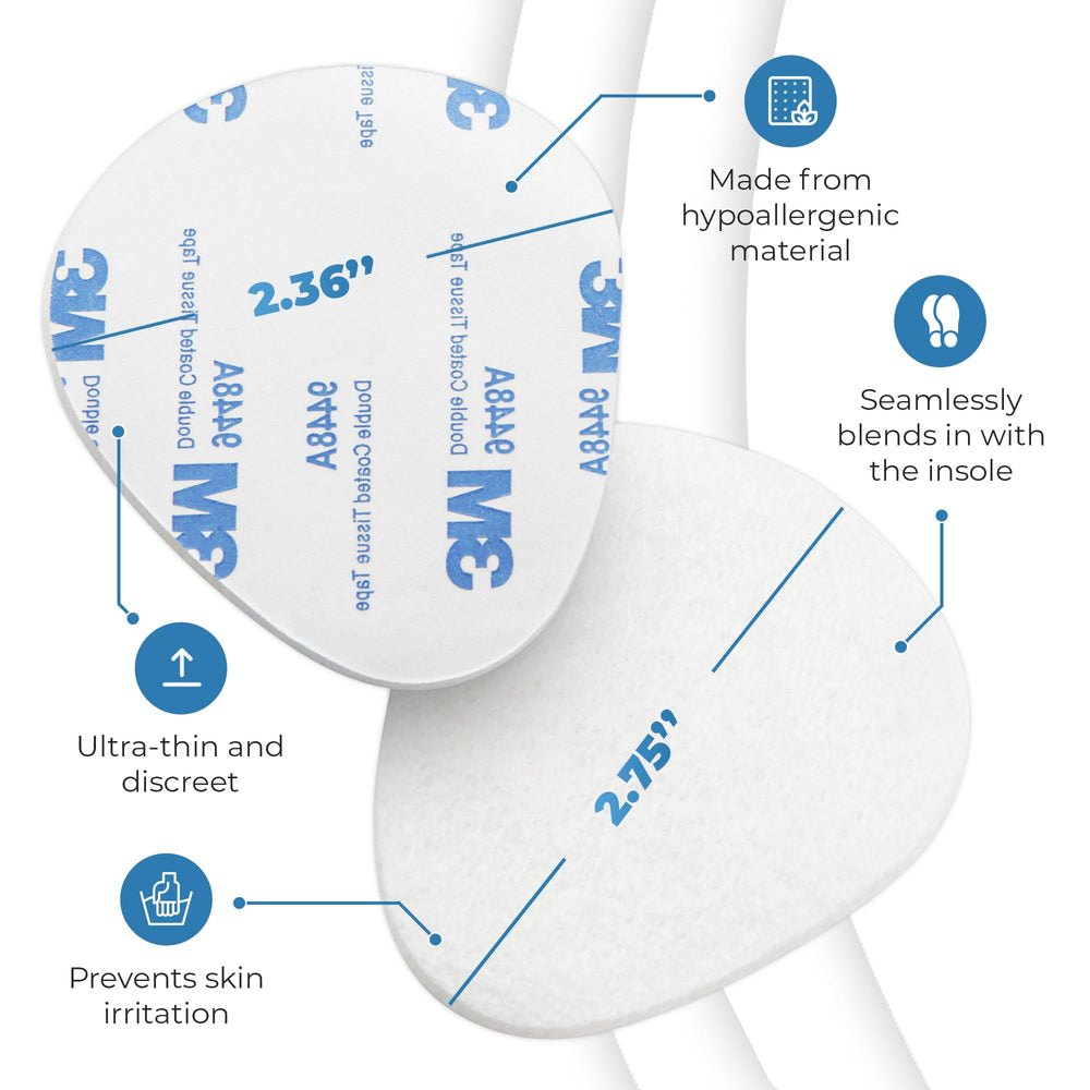 BloomLab forefoot pads in soft wool felt provide long-lasting comfort under the forefoot
