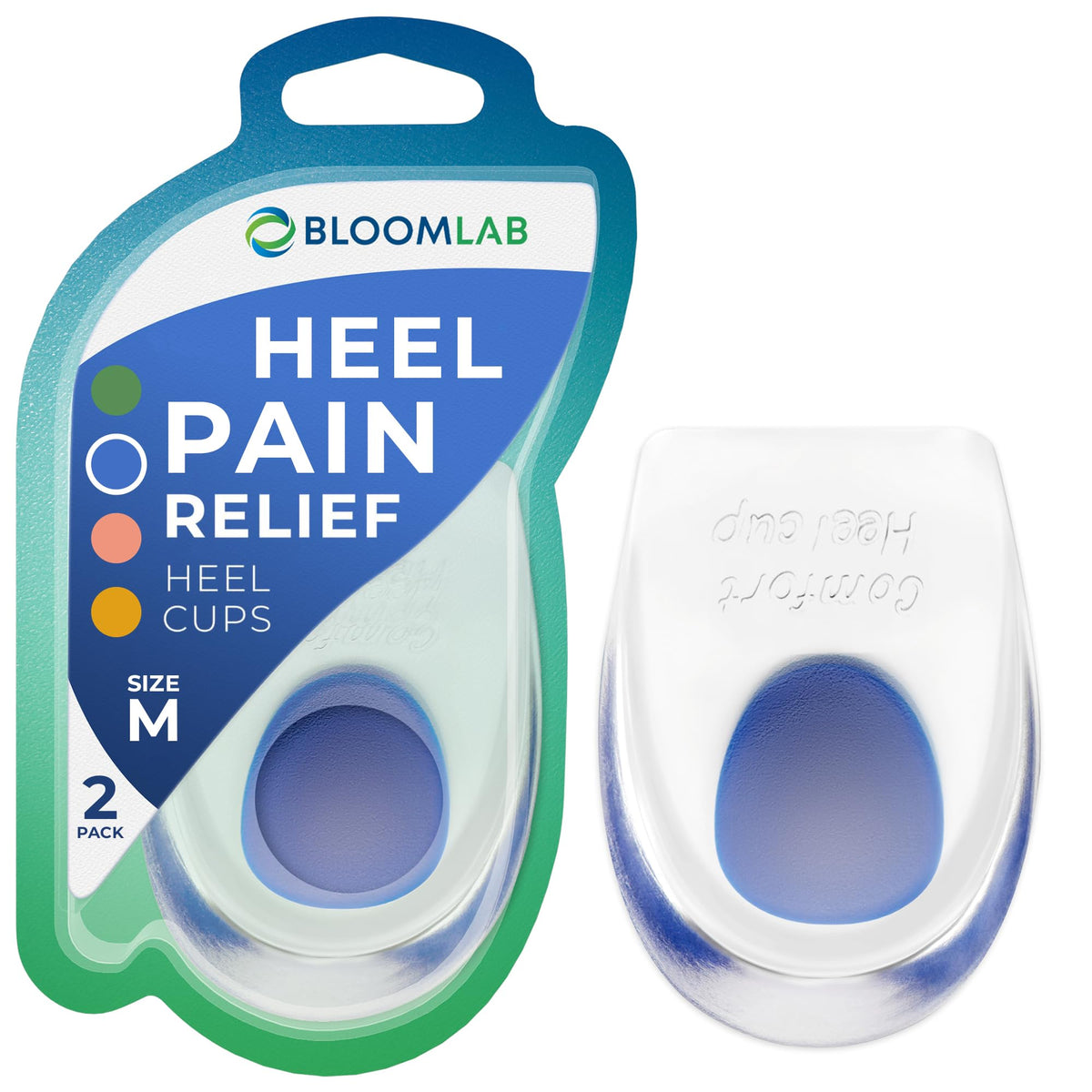 BloomLab gel heel cups instant relief for heel pain during long days