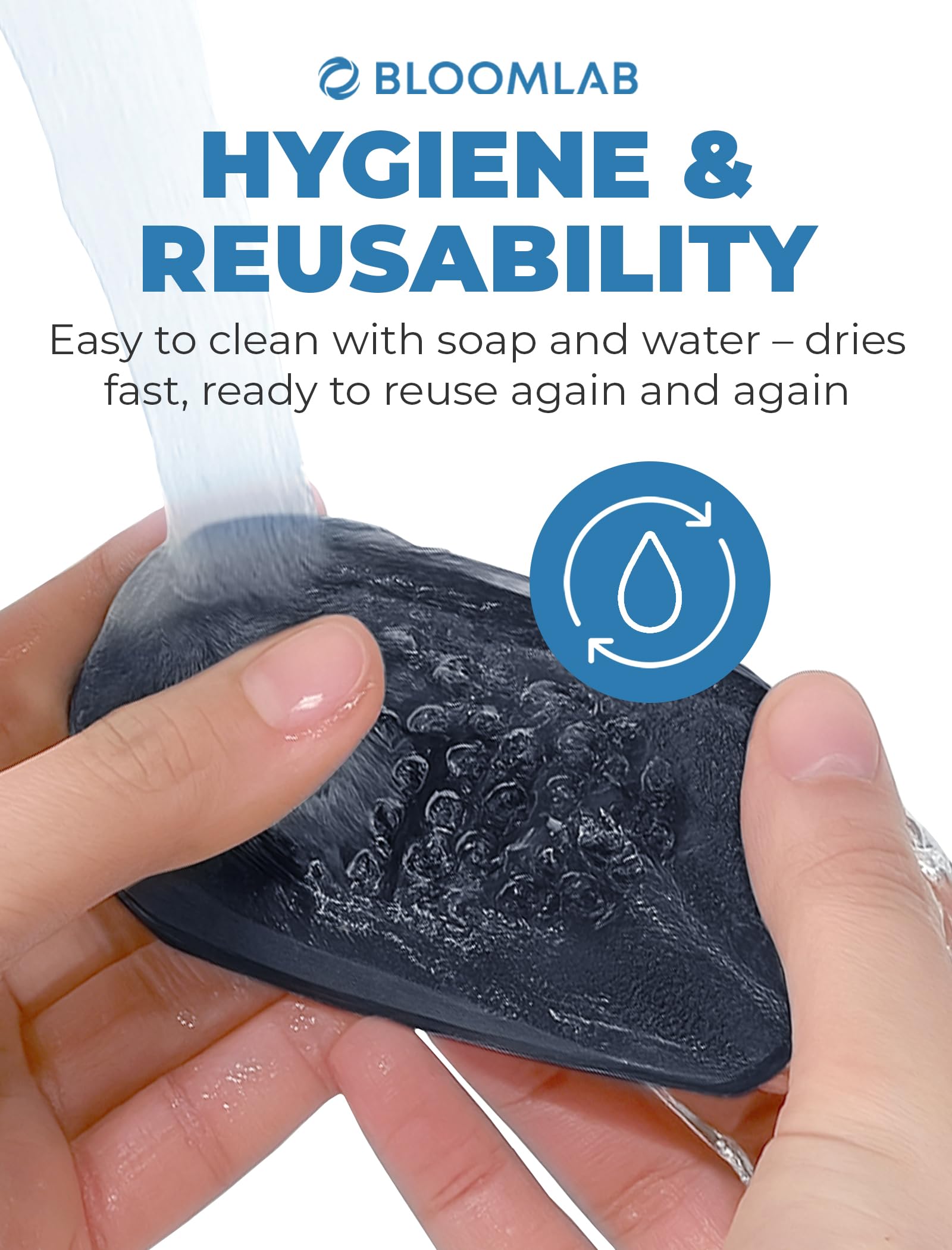 BloomLab non-slip base keeps heel lift secure during daily activities
