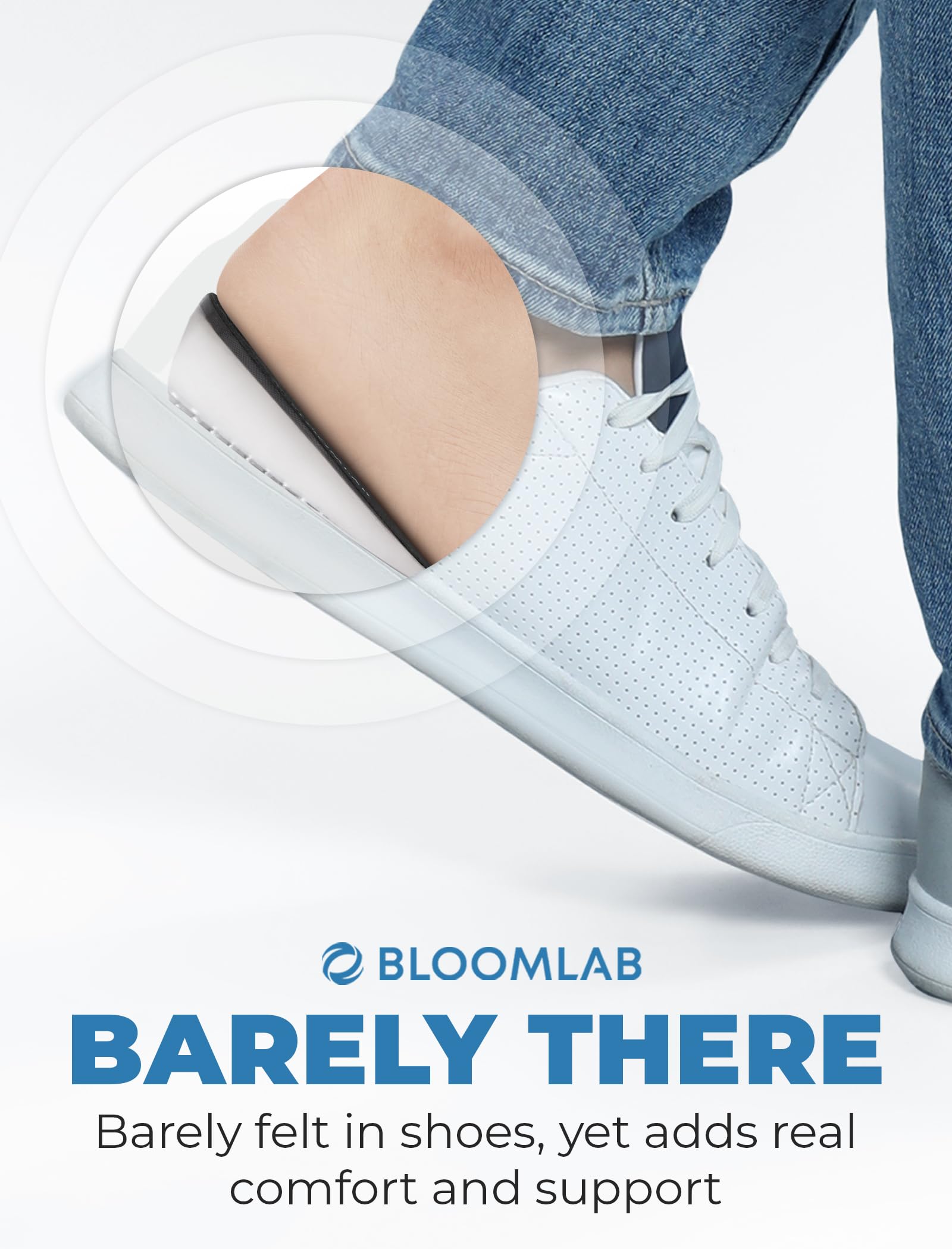 BloomLab gel heel lifts offer odor-free hygiene with easy cleaning