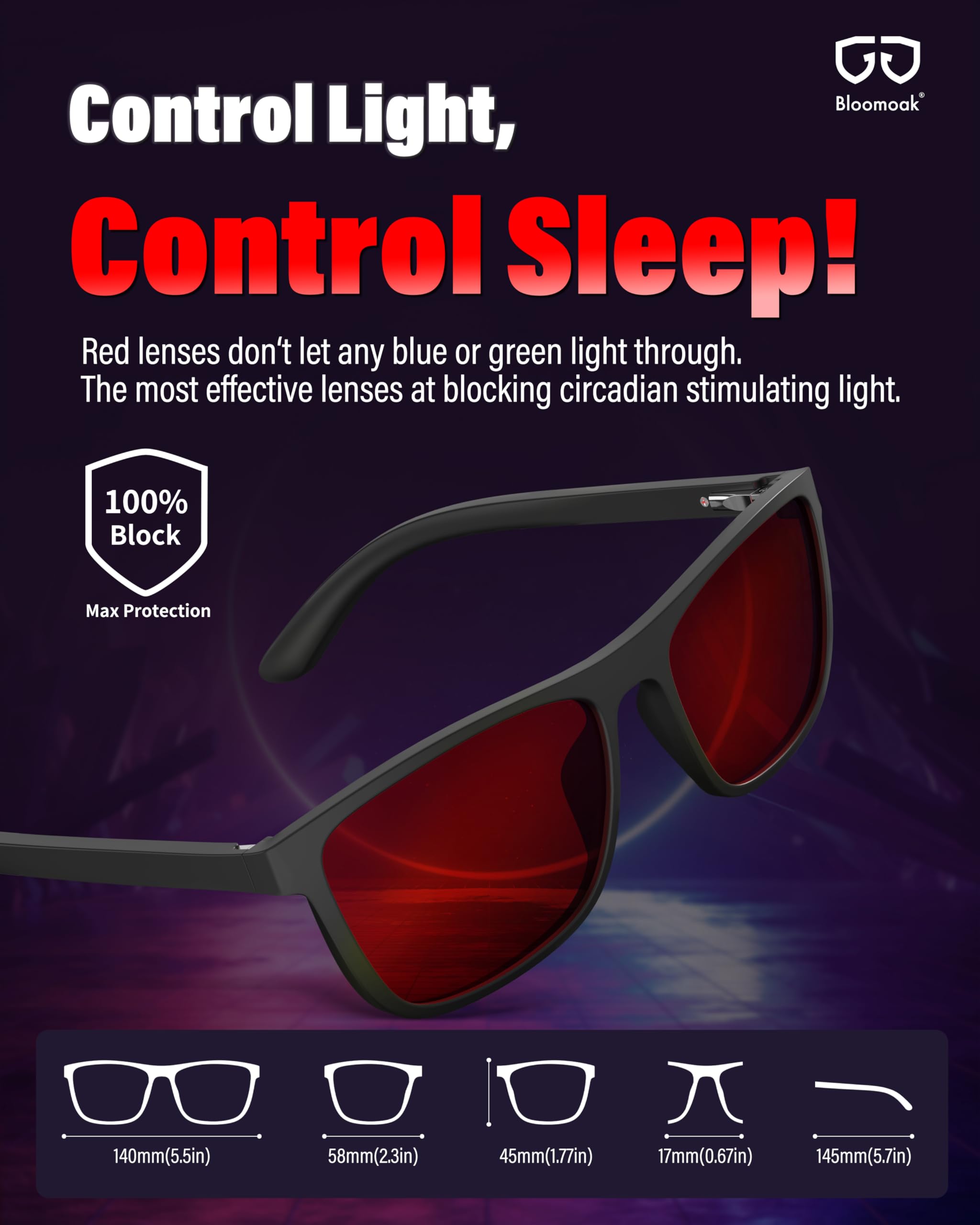 Bloomoak Dream Controller red glasses packaging highlights travel readiness