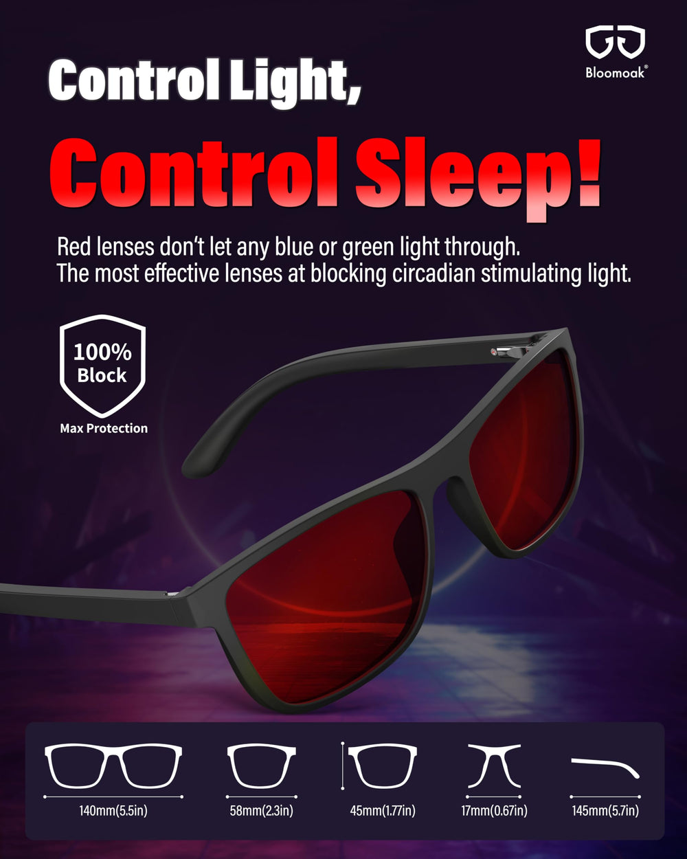 Bloomoak Dream Controller red glasses packaging highlights travel readiness