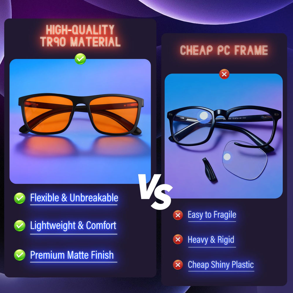 Orange-filter Bloomoak glasses demonstrating improved contrast during play.