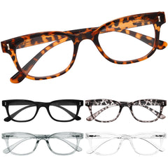 BLS BLUES 5-pack reading glasses, front view, blue-light blocking for comfortable screen time.
