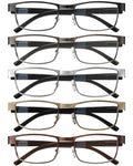 BLS BLUES Businessman Rectangular Reading Glasses – Blue-Light Blocking Lenses