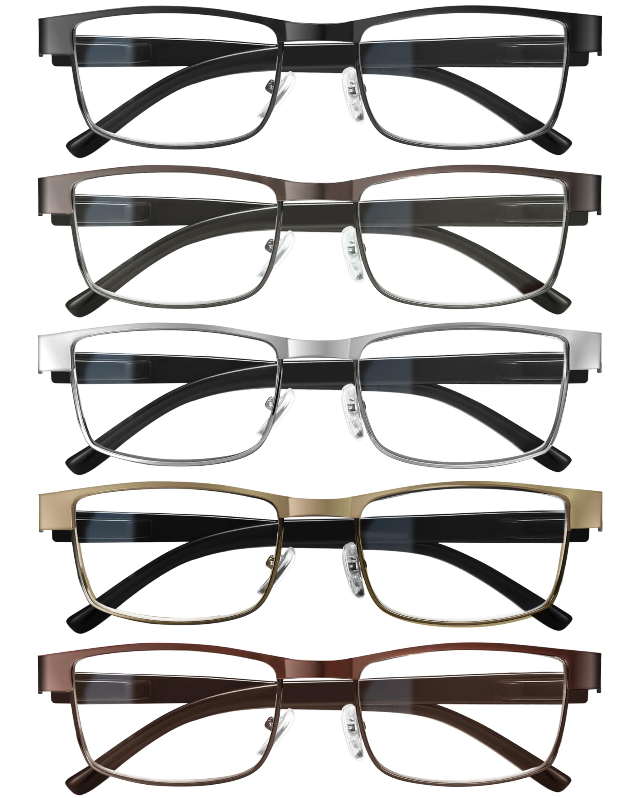 BLS BLUES 1.75 rectangular reading glasses front view with comfortable fit