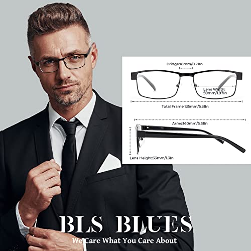 BLS BLUES 1.75 rectangular reading glasses side profile for all-day wear