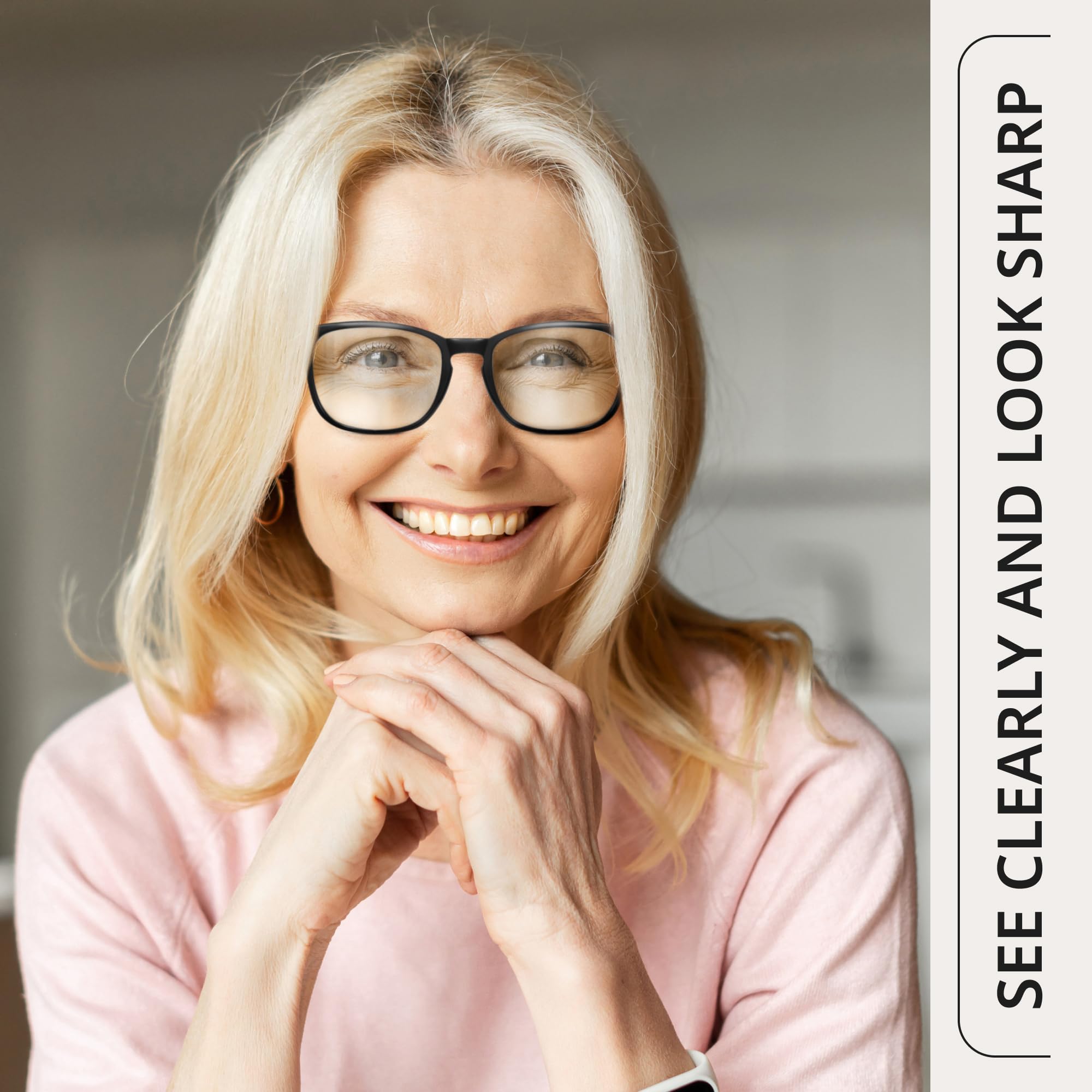 BLS BLUES reading glasses suited for driving and quick glances.