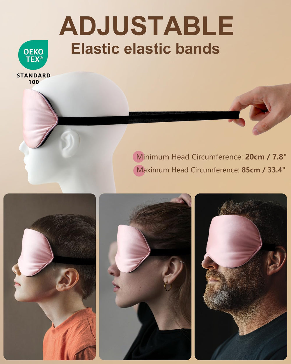 BLSSNZ pink silk mask highlights hand-sewn detail and double padding.