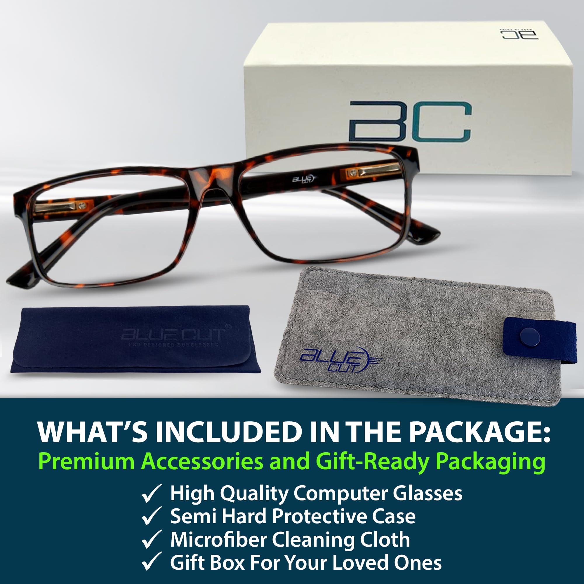 BLUE CUT magnification-1-00 glasses suitable for reading and close tasks.