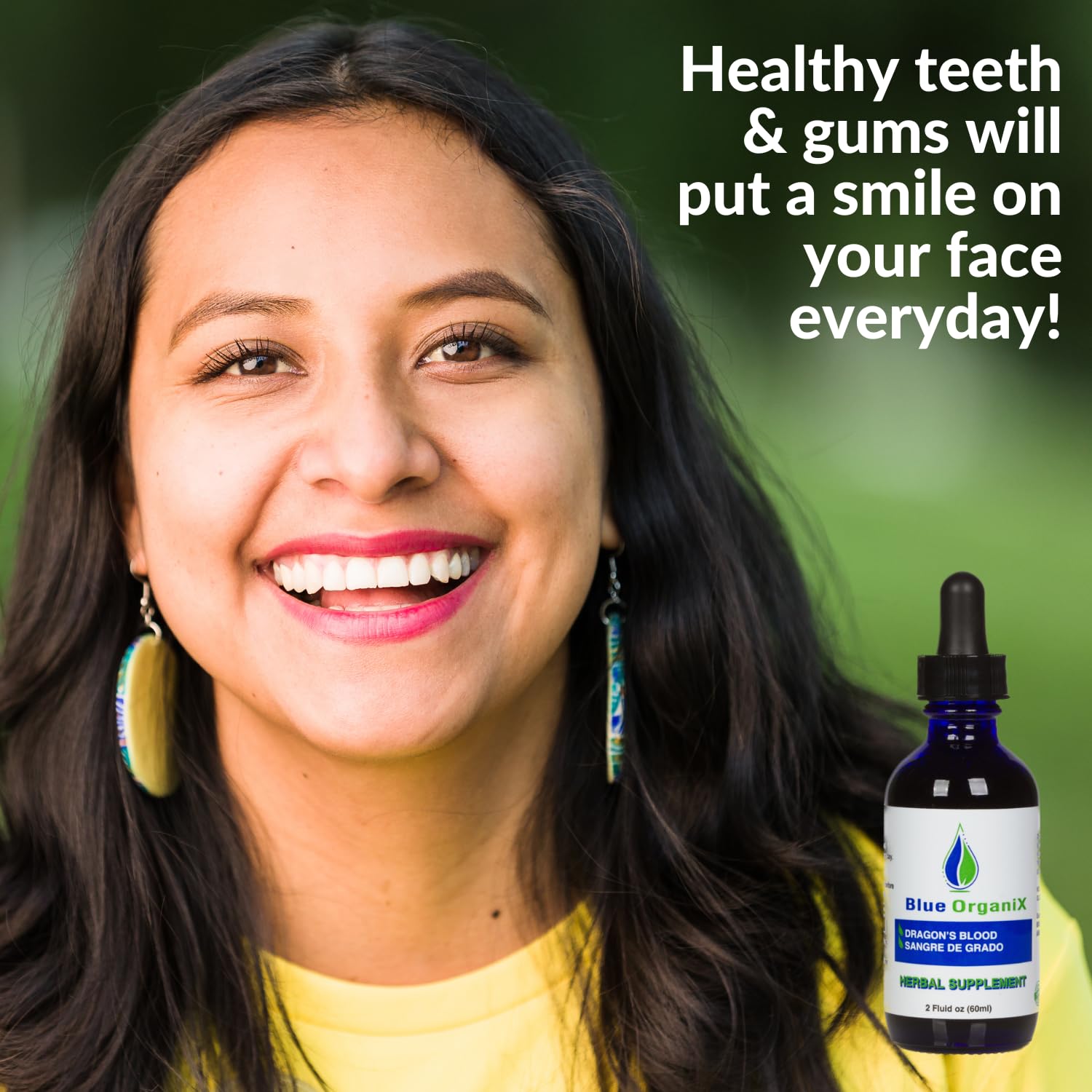 Blue Organix dragon blood tincture drops for easy daily use.