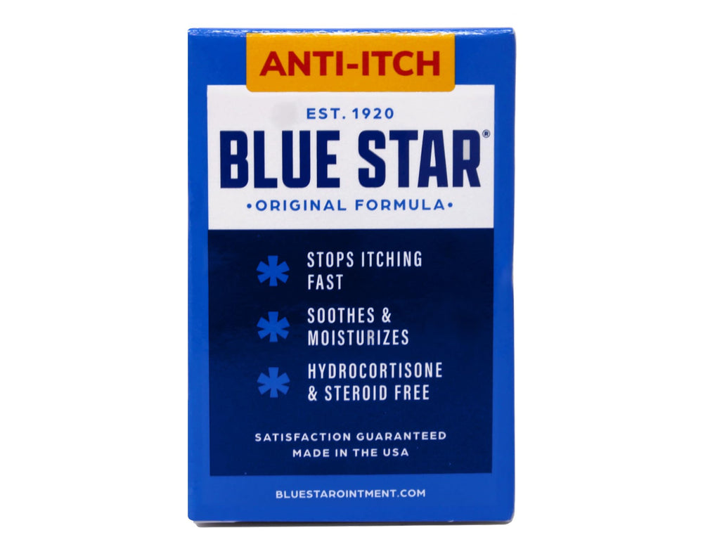 Blue Star Ointment cream texture closeup showing creamy consistency for gentle application.