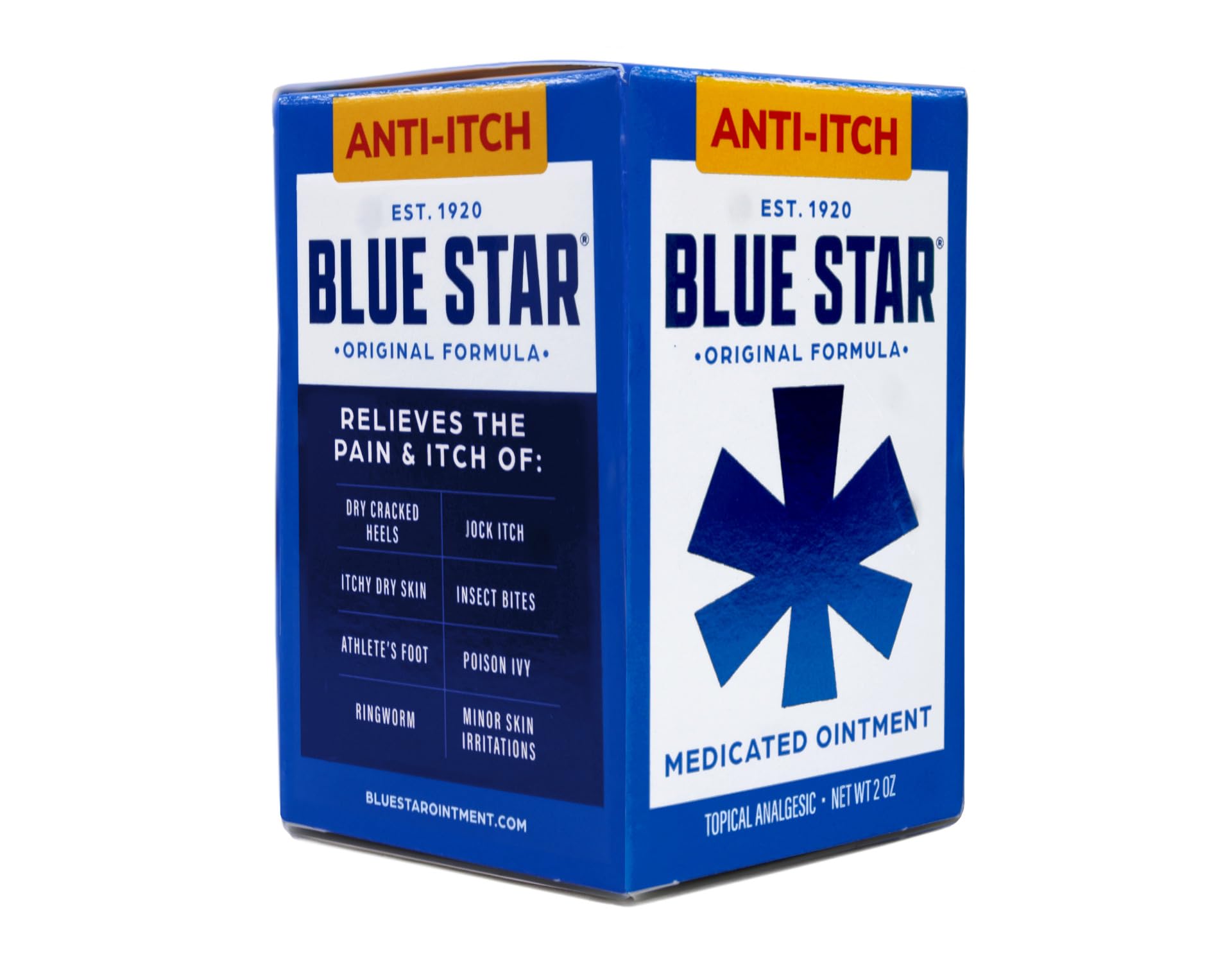 Blue Star Ointment two jars side by side indicating pack of 2.