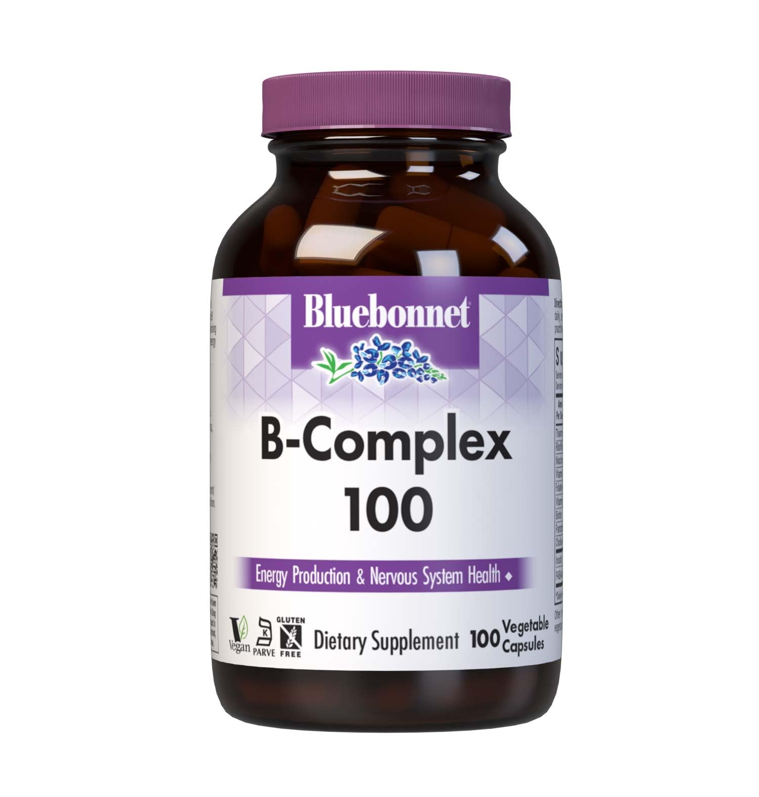 BlueBonnet B Complex bottle with full spectrum vitamins for daily energy support.