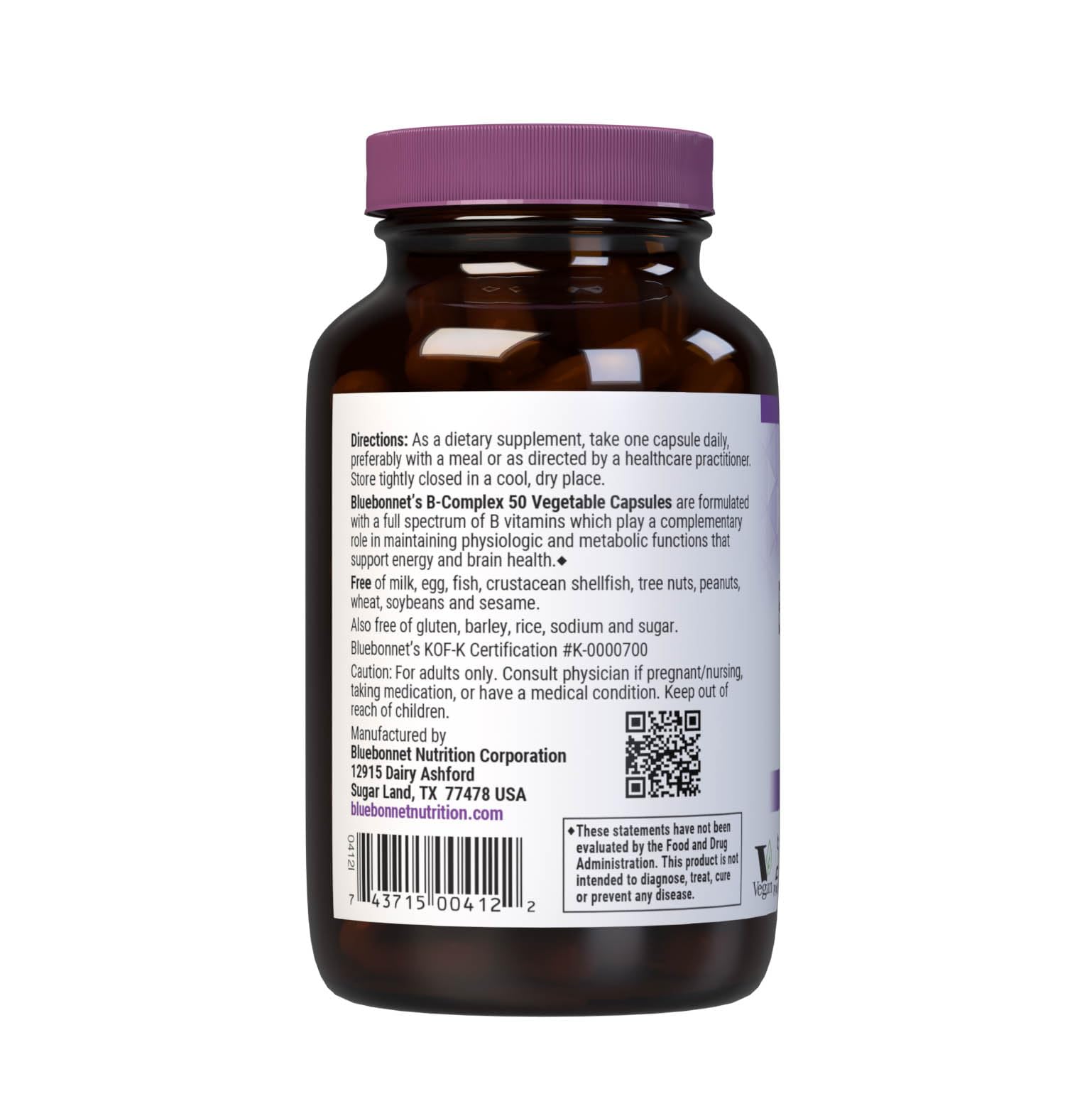 BlueBonnet B Complex capsules closeup for easy daily supplement