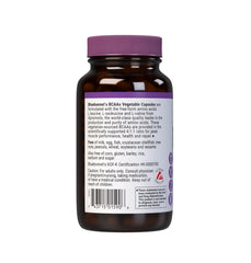 BlueBonnet BCAAs capsules close-up, showcasing easy-to-swallow form for absorption.