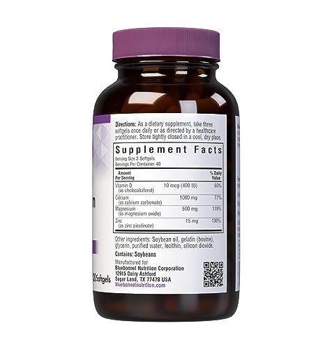 BlueBonnet bottle back label detailing ingredients and suggested daily serving