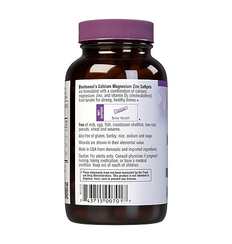 BlueBonnet softgel close-up highlighting smooth texture and high calcium content