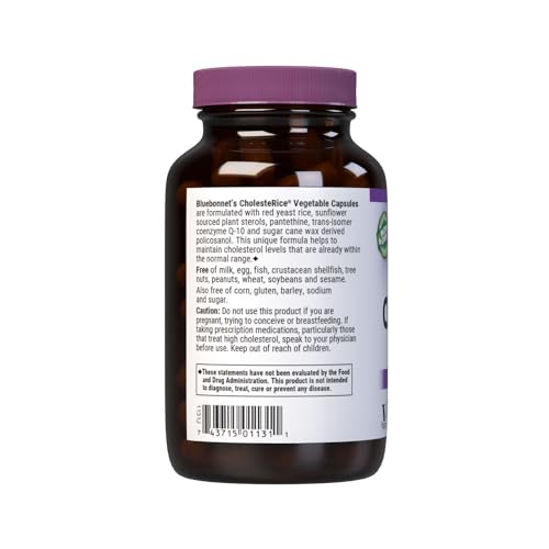 Bluebonnet CholesteRice pantethine and CoQ10 Kaneka blend for vitality.