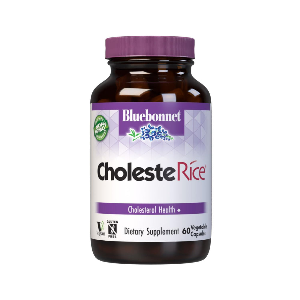 Bluebonnet CholesteRice capsules with red yeast rice for daily wellness.