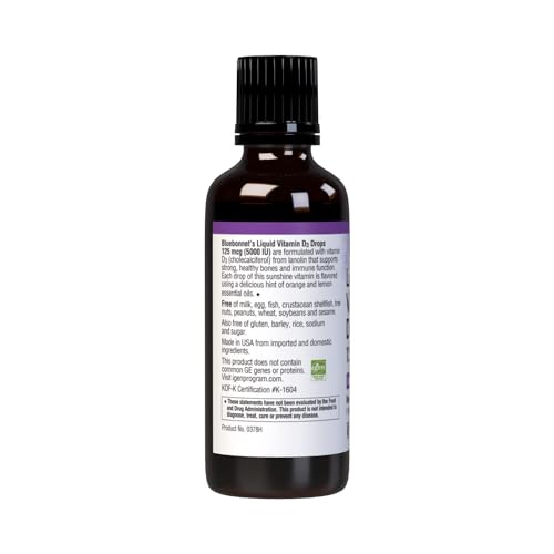 BlueBonnet D3 drops in MCT oil base for fast absorption