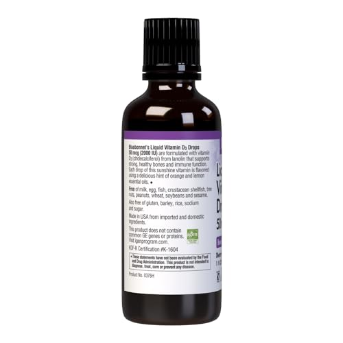 BlueBonnet D3 drops with measuring dropper demonstrates precise daily dosing