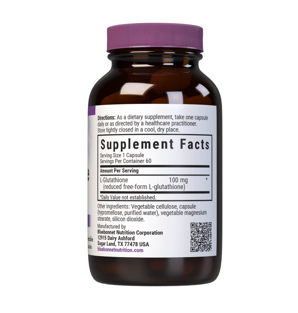 BlueBonnet L-Glutathione capsules close-up highlighting free-form reduced glutathione