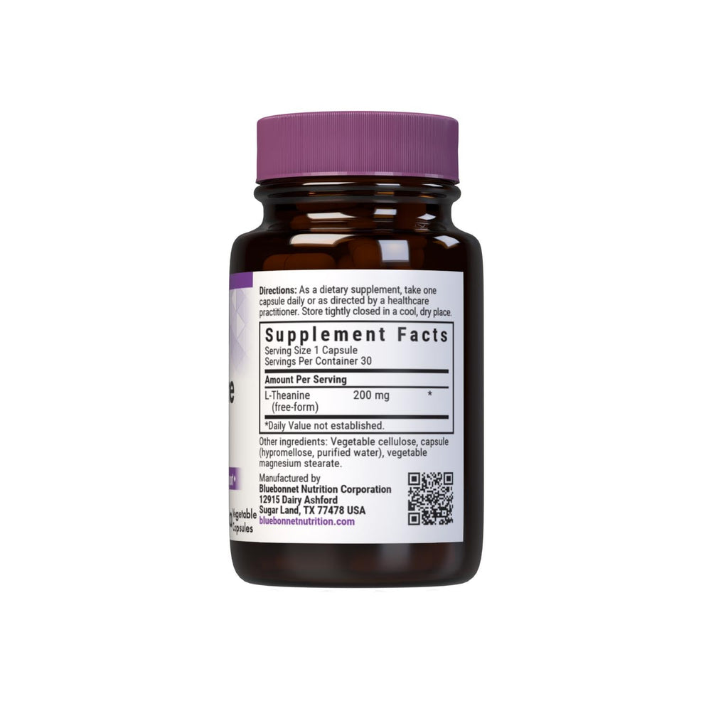 BlueBonnet L-Theanine capsules front view for daily relaxation.