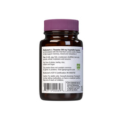 BlueBonnet L-Theanine amber glass packaging highlights sustainable storage.