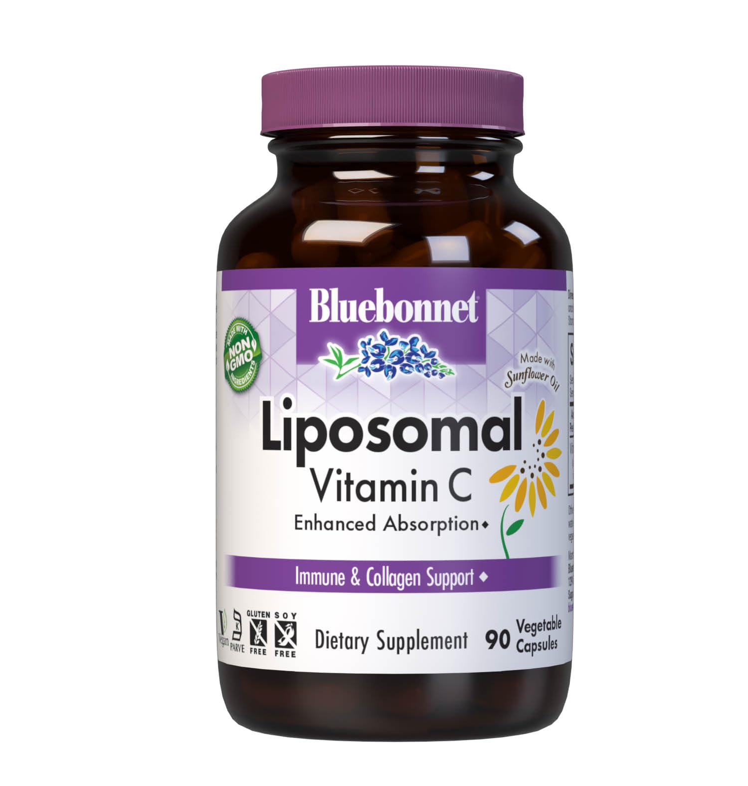 BlueBonnet Liposomal Vitamin C bottle front promotes immune health potential