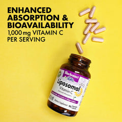 BlueBonnet Liposomal Vitamin C bottle being poured suggests daily routine