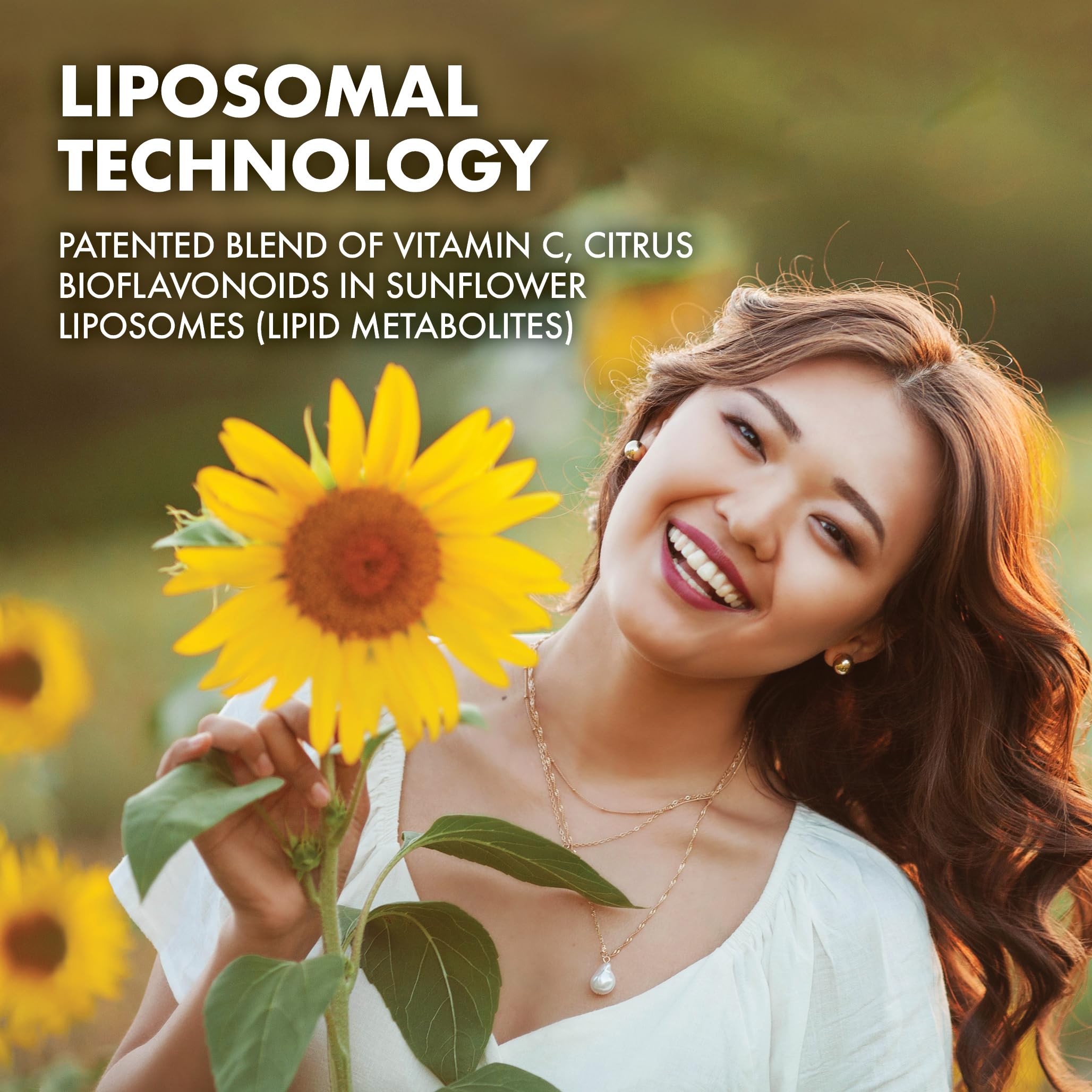 BlueBonnet Liposomal Vitamin C capsules in hand, 90-serving supply