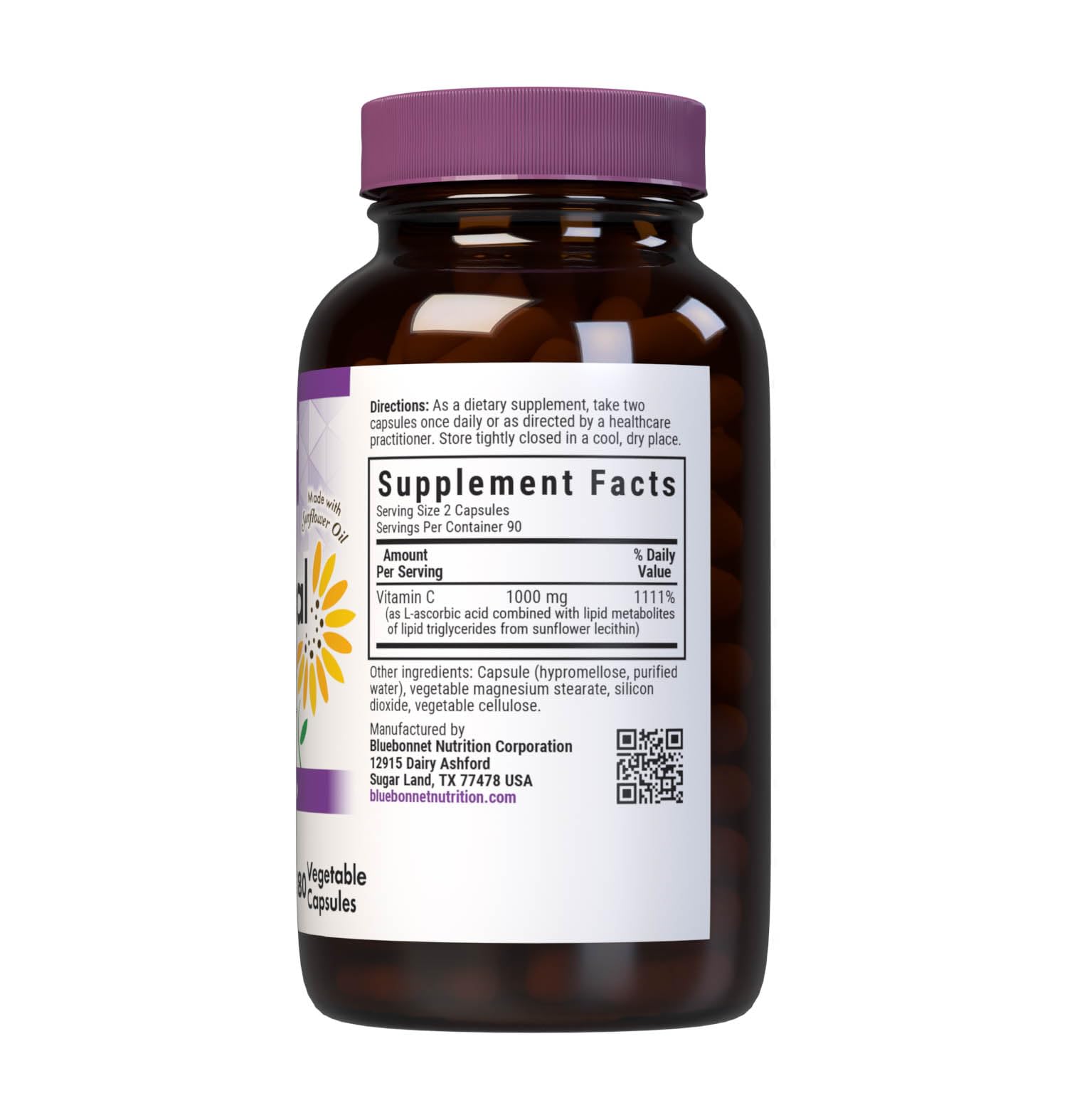 BlueBonnet Liposomal Vitamin C capsules in bottle for convenient daily use