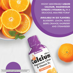 BlueBonnet label highlights calcium magnesium citrate and Vitamin D3 nutrients