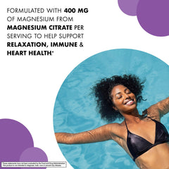 BlueBonnet Magnesium Citrate 400 mg caplets pour into hand for easy daily use.