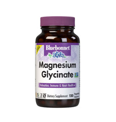 BlueBonnet Magnesium Glycinate 400mg bottle front highlights maximum absorption for daily use.