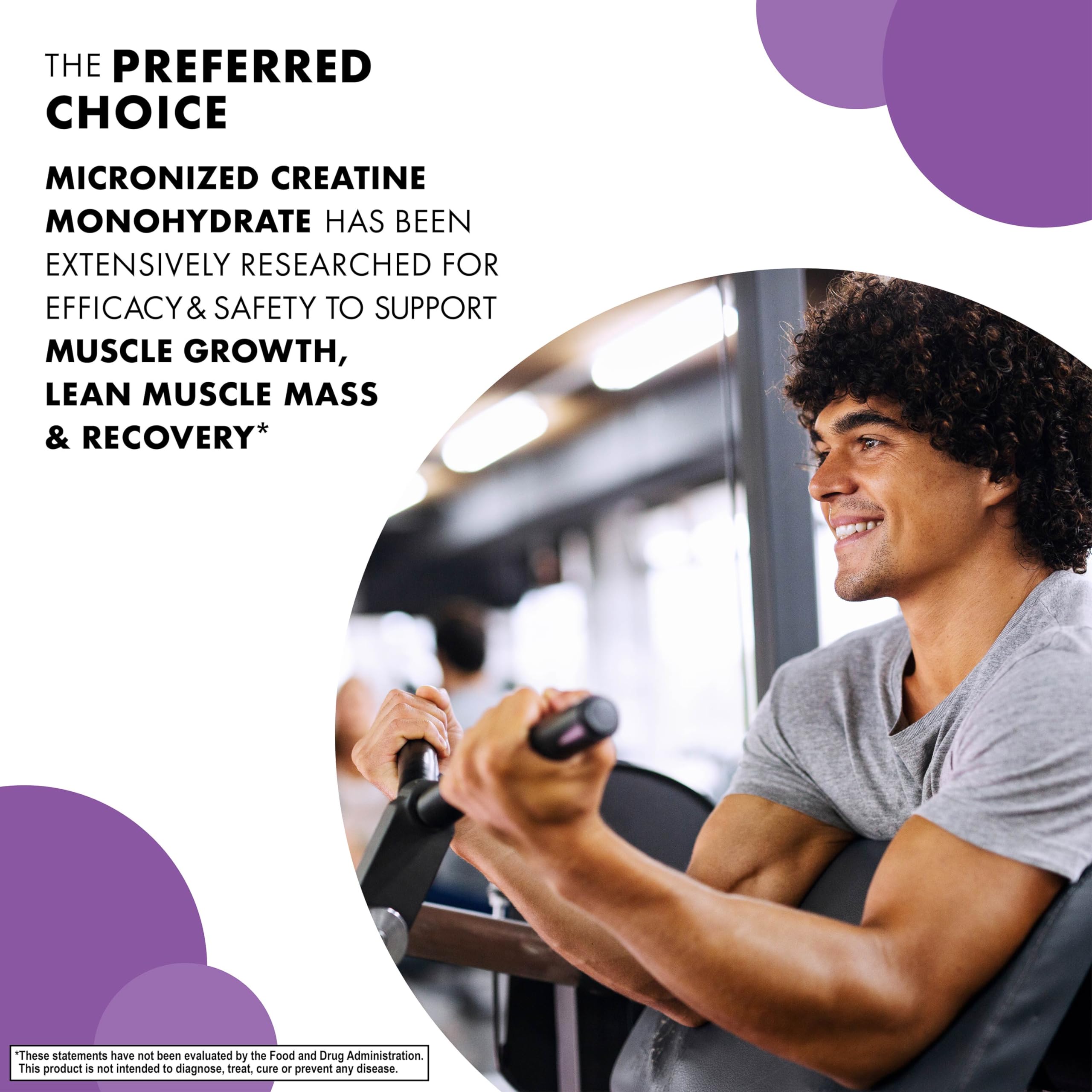BlueBonnet creatine powder dissolves easily when mixed with water.