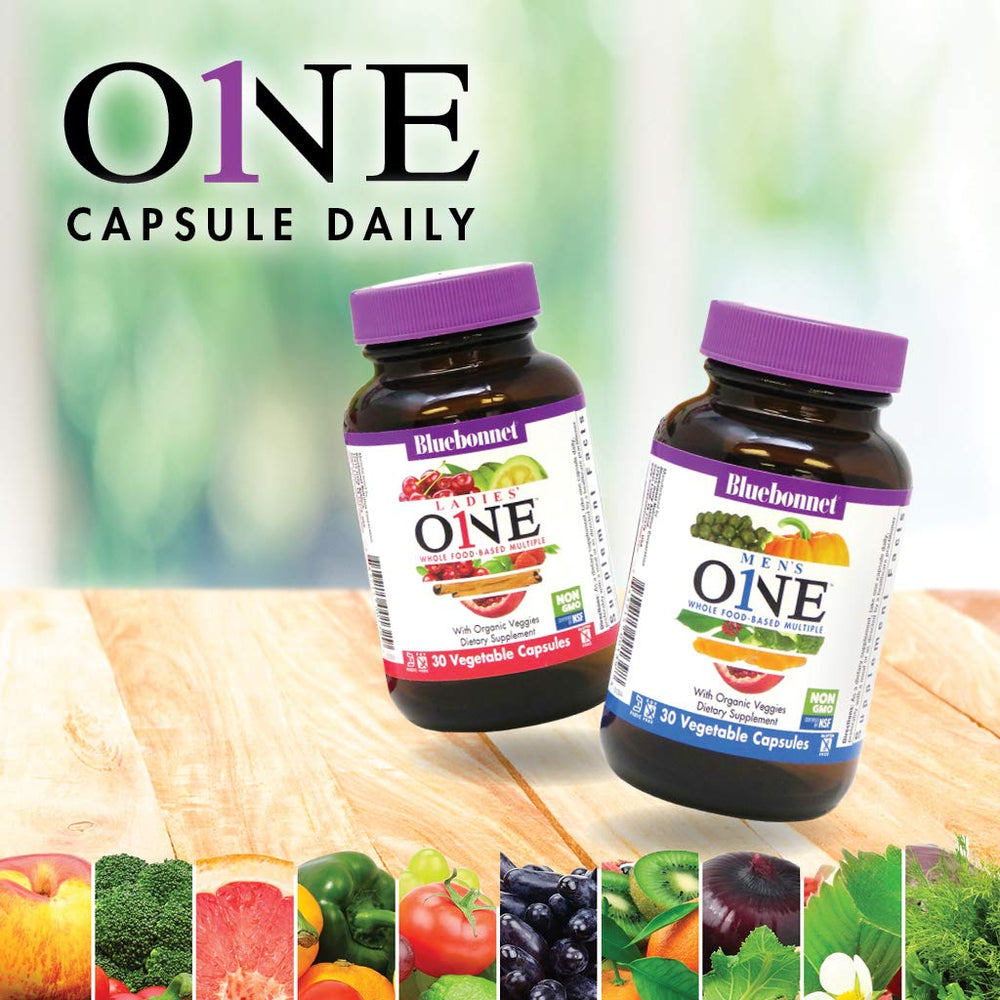 BlueBonnet One for Men plant-digestive enzymes, supporting comfortable digestion with daily use.
