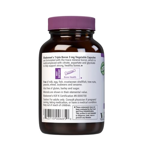 BlueBonnet Triple Boron bottle with citrate aspartate glycinate ingredients.