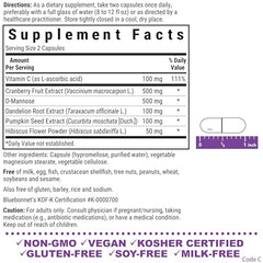 Bluebonnet Urinary Tract Support D-mannose ingredient close-up for urinary balance