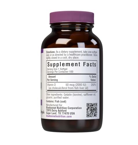 BlueBonnet Vitamin D3 softgel pour closeup for easy swallowing.