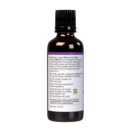 BlueBonnet D3 dropper shows easy to measure daily servings