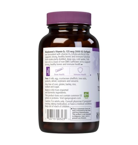 BlueBonnet Vitamin D3 softgel closeup highlights glossy capsules and purity.