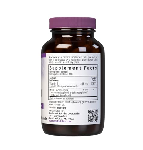 BlueBonnet Vitamin E tocopherols ingredients showcase antioxidant blend.