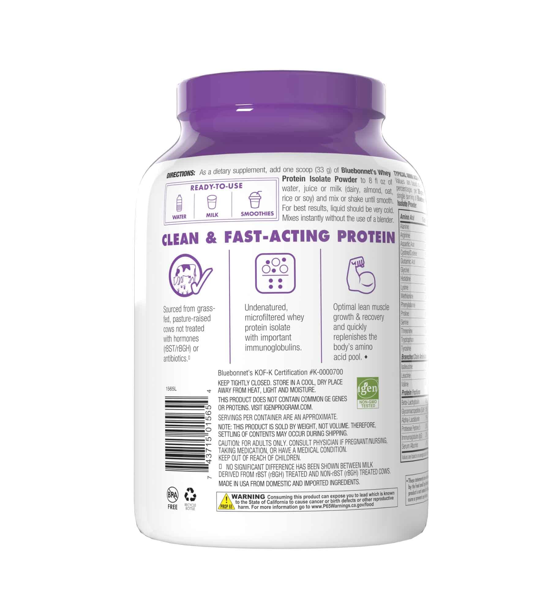 Active lifestyle with BlueBonnet whey protein isolate tub