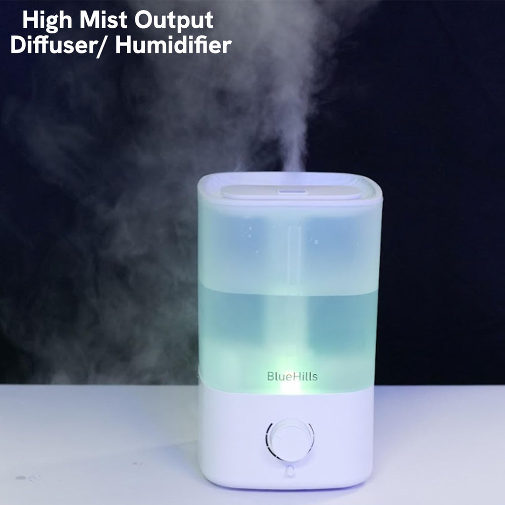 BlueHills auto shut-off BPA-free diffuser emphasizing safety and peace of mind.
