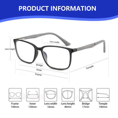BLUEMOKY anti-glare lenses reduce reflections during screen use for better comfort.