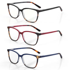 BLUEMOKY blue light cat-eye glasses in red frame reduce eye strain during screen time.