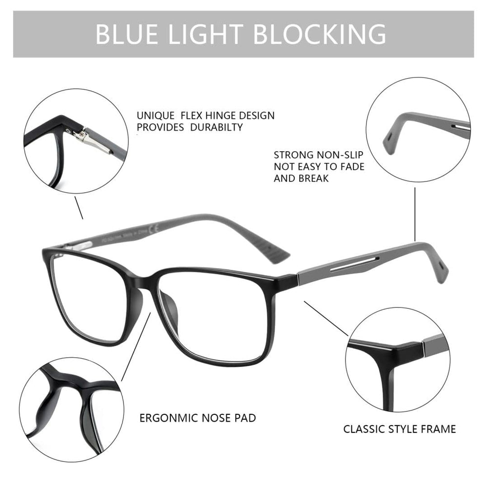 BLUEMOKY blue light reading glasses with ultra-lightweight design for long sessions