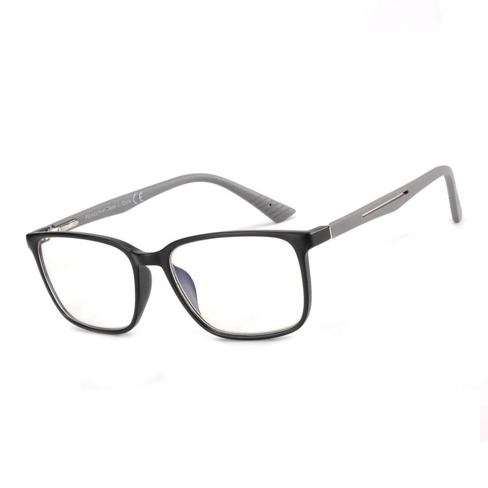 BLUEMOKY blue light reading glasses for men with sport square frame and black finish.